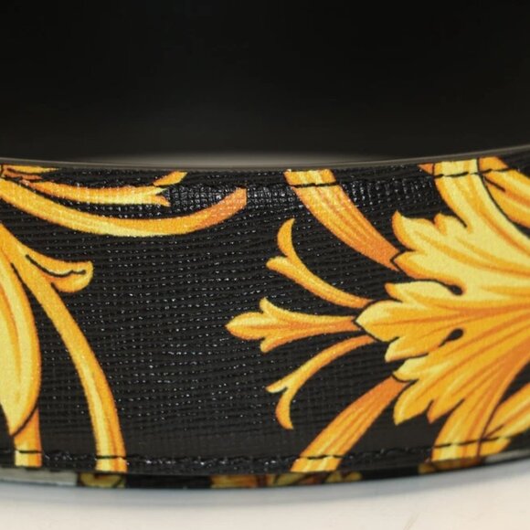 Versace Barocco Reversible Leather Belt Print size 100 - Black/Gold - Picture 7 of 10